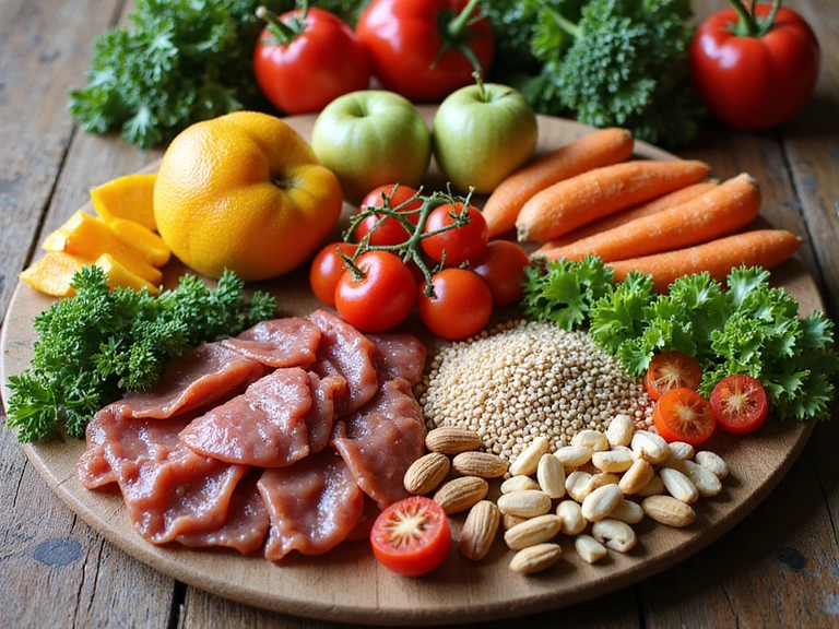 Variedad de alimentos saludables en una mesa